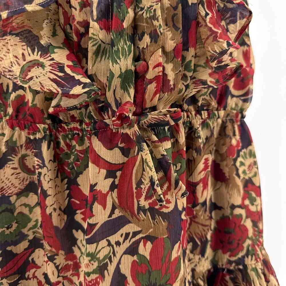 Ralph Lauren Girls 16 Floral Georgette Ruffle Drop Waist Mini Dress Fits XS S